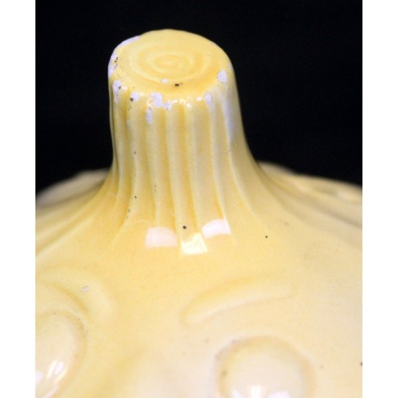 Vtg 60s Anthropomorphic Smiling Garlic Shaped Salt Pepper Shaker Yellow Ceramic - Picture 9 of 11